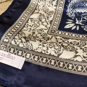 Lenço Acetinado Azul & Cinza